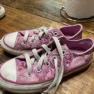 Converse little kids size 12 metallic printed mermaid shoes